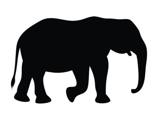 Fototapeta premium Vector of black elephant silhouettes on a white background