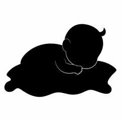 Silhouette of Infant Resting on Plush