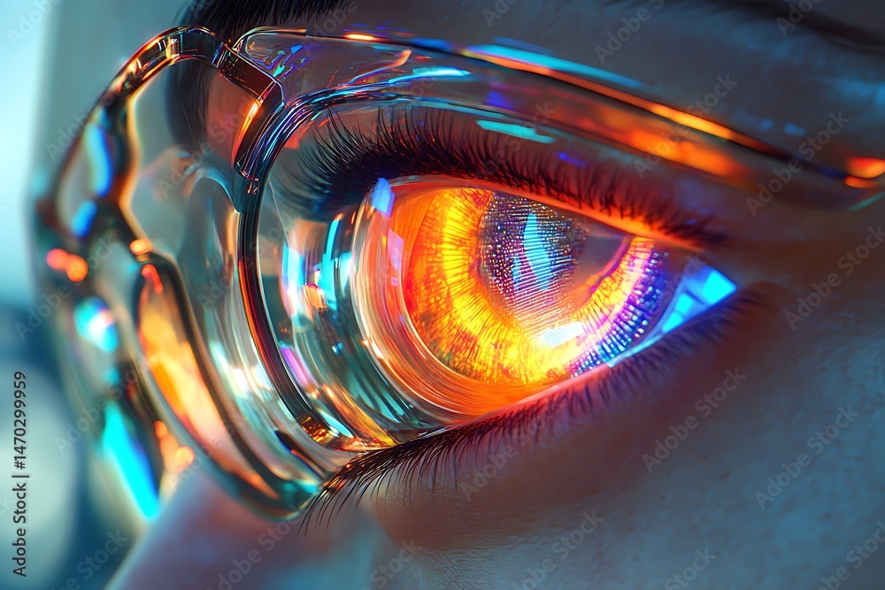 Poster vibrant robotic vision lens array with adaptive iris and multilayered optical filters
