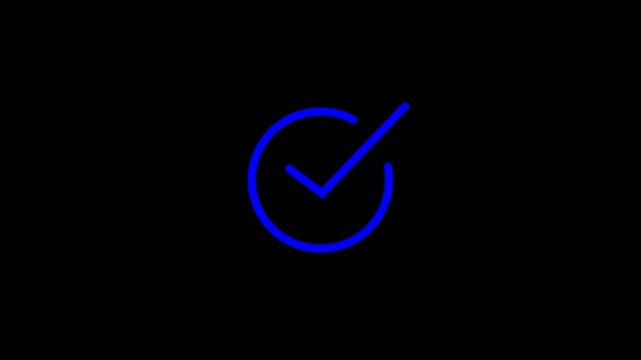 tic mark animation on black background