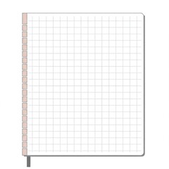 Blank Grid Notebook with Beige Binding and Spiral
