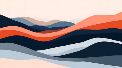 Naklejka premium Abstract Colorful Mountain Landscape.