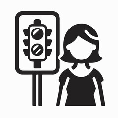 traffic light and person icon