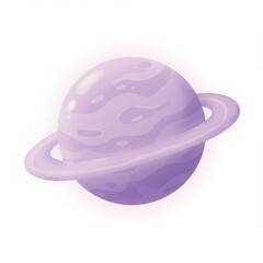 Fototapeta premium Lavender Planet with Rings: Whimsical Space Illustration
