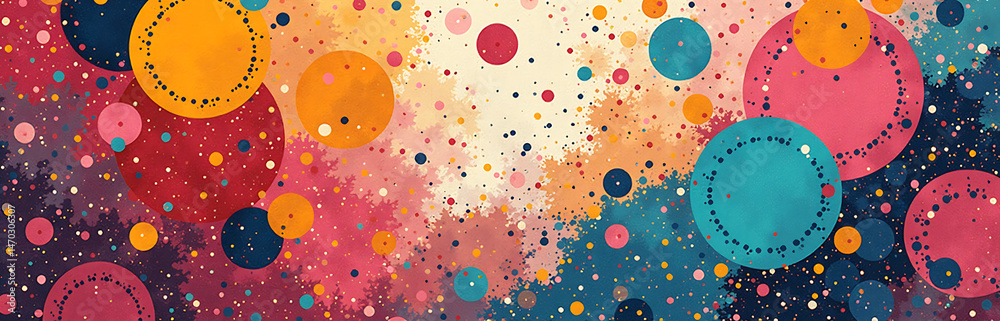 Poster generative ai creates vibrant collaged background varied shapes colors unique grunge