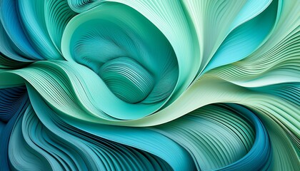 a hypnotic combination of mint green and seafoam blue abstract shape generative ai