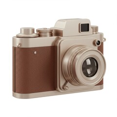 Vintage Golden Camera: Detailed 3D Rendering