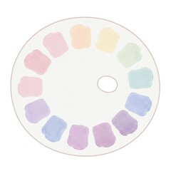 Pastel Watercolor Paint Palette Circular Design