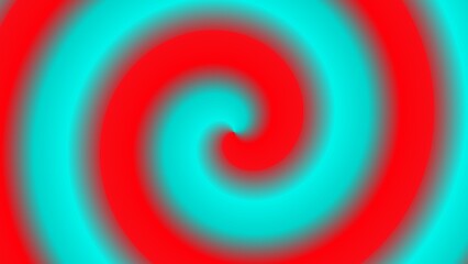 Hypnotic swirling pattern in vibrant red and cyan