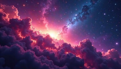 Fototapeta premium Stunning vibrant nebula, cosmic dust and gas clouds in deep space , nebula, deep space, planetary nebula