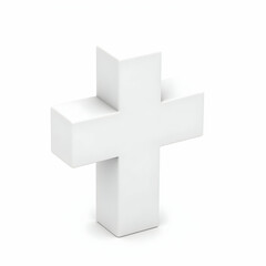 Fototapeta premium Medical cross 3D icon isolated on white background symbolizing health and emergency services 