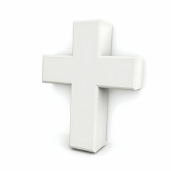 Obraz premium Medical cross 3D icon isolated on white background symbolizing health and emergency services 