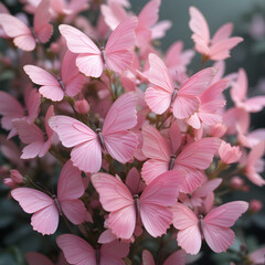 Beautiful Pink Butterfly Kakimochi Flower, Ornamental Shrub with Delicate Pink Blooms, Garden Plant, Vibrant Floral Decor, Spring Garden, Nature Photography, Ornamental Flowering Shrub