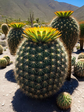 Especies diversas de cactaceas en Mexico.