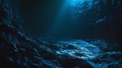 Dark deep blue smoke and light textured background