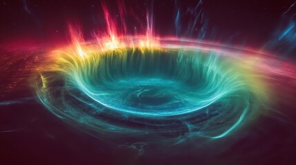 Abstract swirling vortex of vibrant hues.