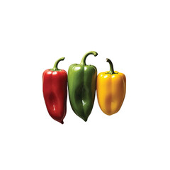 Trio of Bell Peppers Red, Green, and Yellow