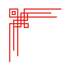 Chinese Frame Corner Ornament Vector