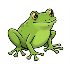 Obraz premium Happy Green Cartoon Frog Illustration