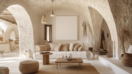 Light-filled, open-plan living space interior design.