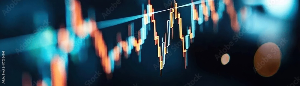 Aufkleber graphic representation of changing financial data with colorful highlights