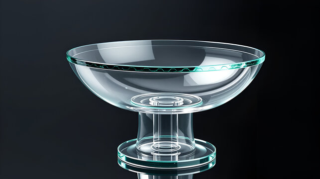 Glass Pedestal With Beveled Edges And Fain  isolated on a transparent background