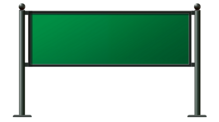 Blank Green Street Sign on Metal Posts perfect for Mockups and Advertising Design Projects