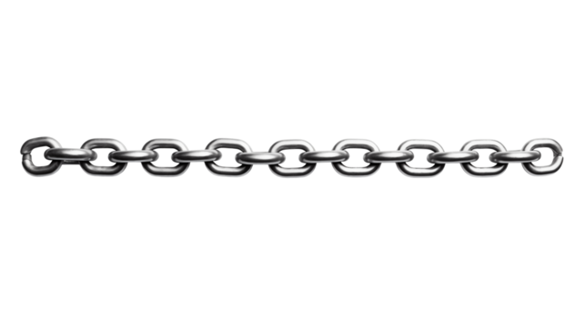 Strong metallic chain links ideal for industrial design textures or strength concepts