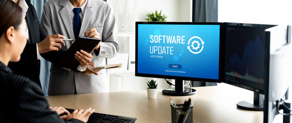 Software update on computer for brisk version of device software upgrade