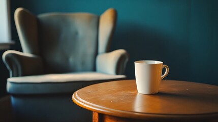 Empty Chair and Cup on Coffee Close-Up - Professional Workspace Concept