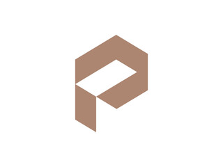 Obraz premium abstract p letter box logo - packaging logo