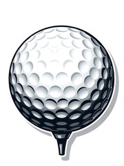 iconic golf ball bold black white design stylized dimples vector illustrations logos stickers prints