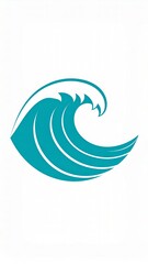 Teal Wave Icon Illustration Symbolizes Ocean Energy and Coastal Beauty for Creative Projects