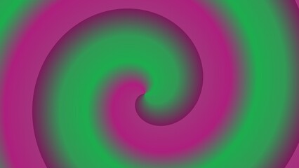 Hypnotic spiral of vibrant purple and green hues
