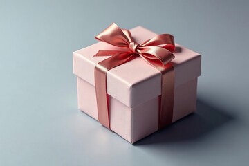 Elegant gift box tied with ribbon, ready for delivery Perfect for e-commerce, holidays, or special occasions , flat lay, surprise, brown