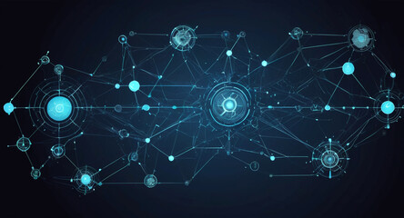 Obraz premium Digital Transformation Abstract with Interconnected Nodes.