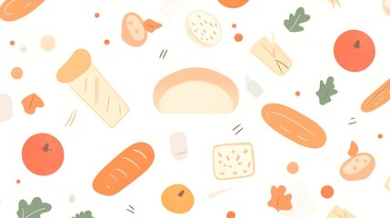 Bread with Fruit  Veggie Pattern.