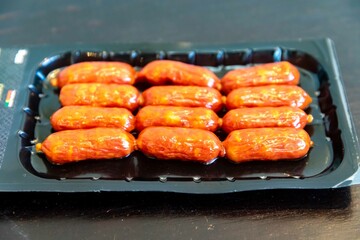 Typical smoked mini Portuguese sausage