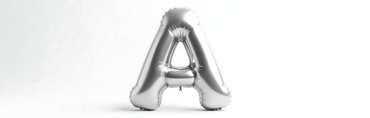 shiny silver form letter png format stands clean white background inflated balloon font