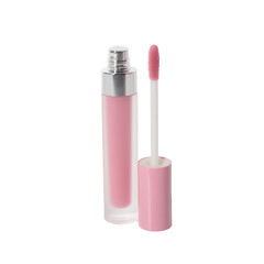Pink-Lip-Gloss-Tube-with-Applicator-Beauty-Cosmetics-Product-Isolated-on-Black