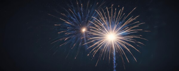 Fototapeta premium Single blue firework exploding, dramatic energy, atmospheric depth , background, texture, boom