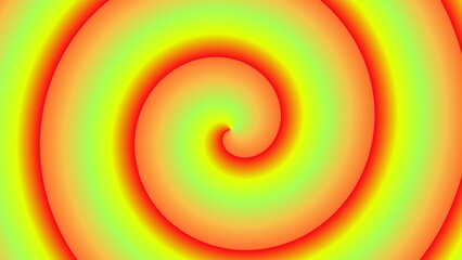 A vibrant, swirling spiral of yellow, orange, and red hues