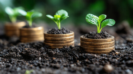 Coins growing plants business opportunity