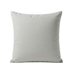 Square pillow in light gray color isolated on transparent background