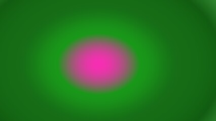 A vibrant pink circle softly glows at the center of a dark green gradient background