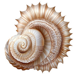 Intricate Seashell with Spiral and Detailed Patterns