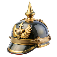 Antique Prussian Pickelhaube Helmet Military History Collectible on Transparent background