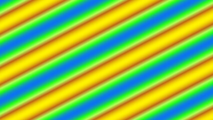 Diagonal stripes of vibrant yellow, blue, and green gradients creating an optical illusion