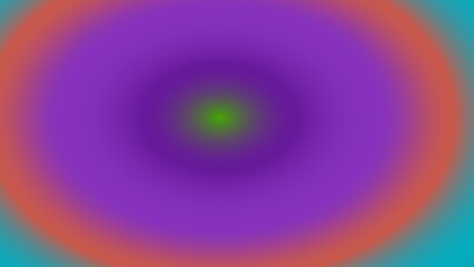 Concentric circles of vibrant, blurred color gradients.  A central lime green core expands to purple, then orange-coral outer ring