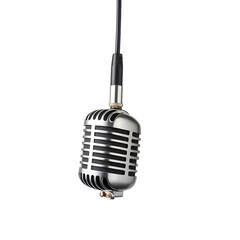 Vintage-microphone-studio-recording-retro-audio-equipment-isolated-transparent-background